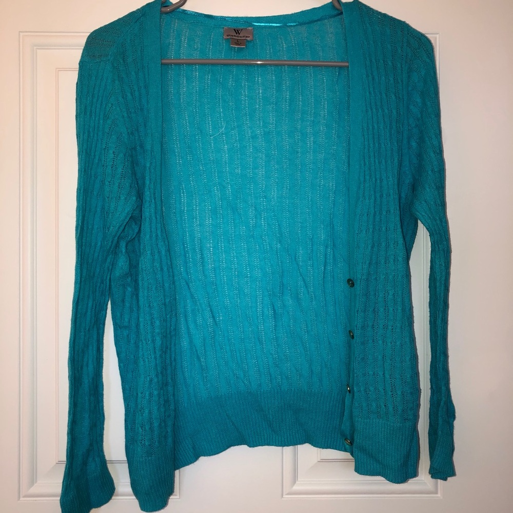 Thin blue cardigan